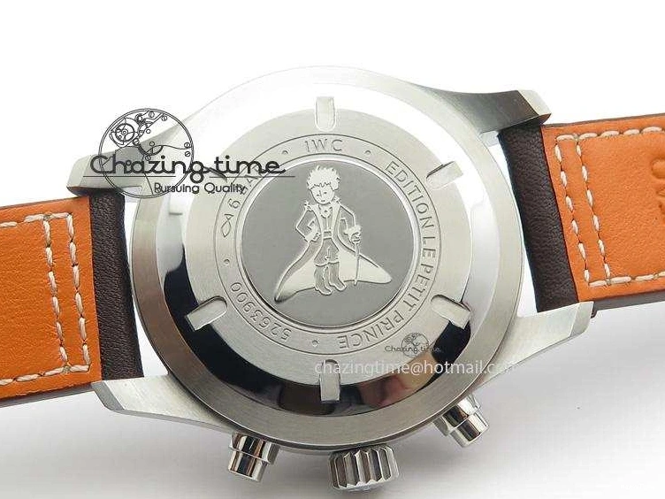 MIROTIME 1224 HighQuality Pilot Chrono 377714 “Le Petit Prince” ZF Best Edition Blue Dial On Brown Leather Strap A 7309